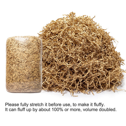 Mefleet 2 LB Crinkle Cut Paper Shred Filler Brown Crinkle Shredded Paper for Gift Box - Gift Basket Bag Filler - Kraft Grass Cushion Stuffing for Christmas Holiday Packaging Wrapping