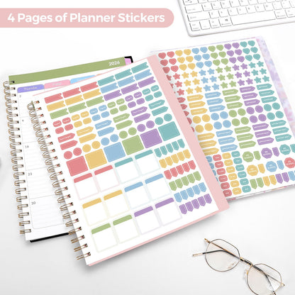 SKYDUE Teacher Planner 2026-2027 Academic Year, 8.5" x 11" Lesson Plan Book, July 2026-June 2027, 162 Pages, Monthly Tabs, Stickers, Weekly Lesson Planning, Student Tracking & Classroom Organization, Pink