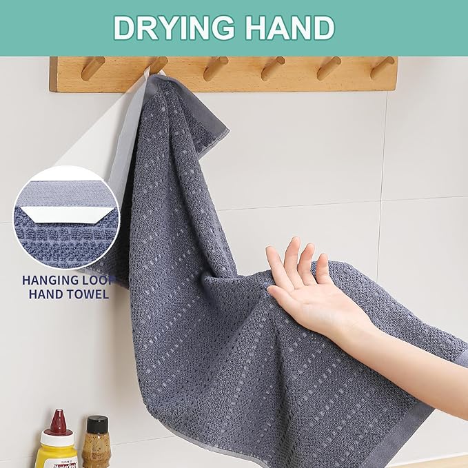 SALAS Kitchen Dish Towels, Bulk Cotton Kitchen Hand Towels, 390 GMS Plaid Dish
