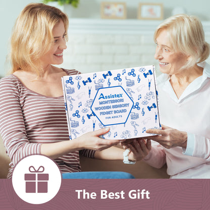 Assistex Fidget Busy Board for Adults with Dementia - Calming Activities and Games for Seniors Sensory Mat with Guide Book - Assistance Products Elderly Patients - Gift Toys for People with Alzheimers