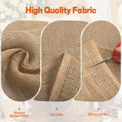 Czoynife Burlap Fabrics Roll Natural Jute Burlap Garden Tree Wrap Outdoor Weed Barrier DIY Fall Halloween Craft Winter Frost Plant Landscape Blankets Cloth for Plant Gardening Shrubs (40in*12ft)