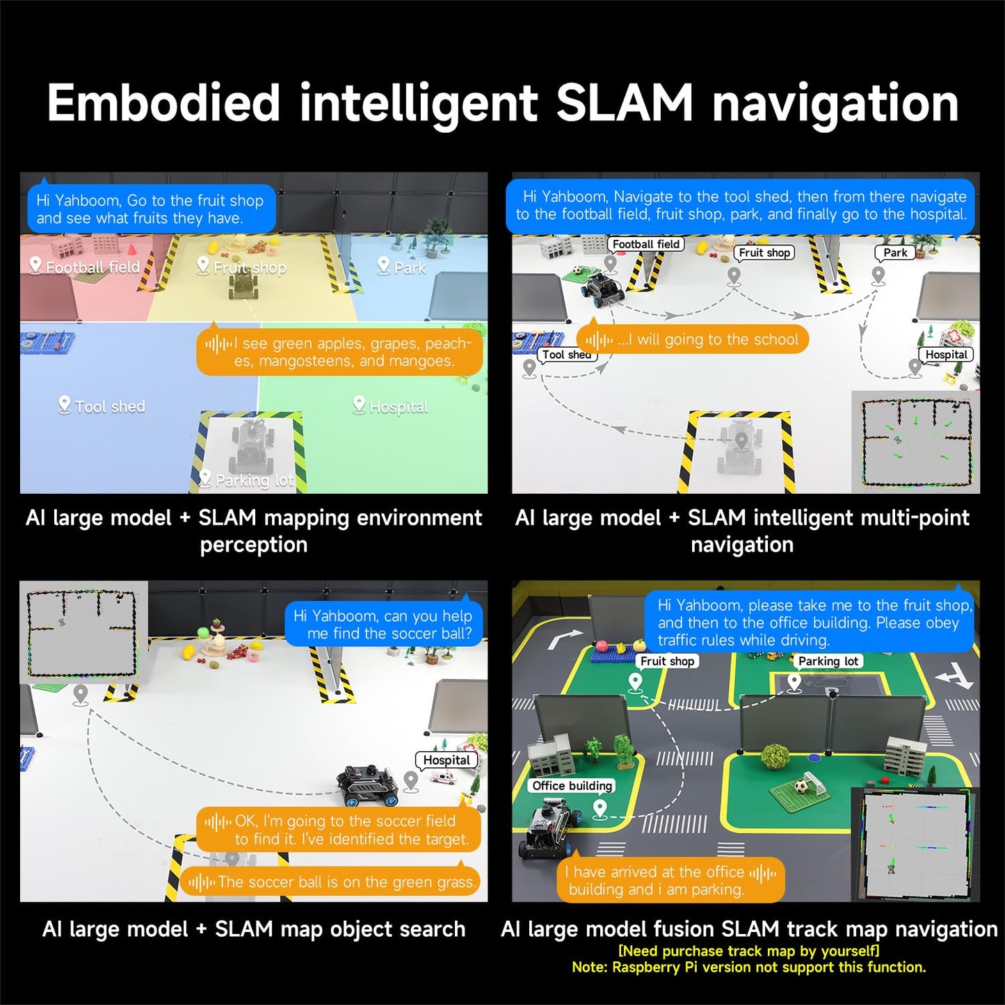 Yahboom Raspberry Pi 5 8GB for AI Robot Car,Supports RVIZ Simulation ROS2,TOF Lidar,SLAM Mapping Navigation, Tracking and Obstacle Avoidance (Ultimate Ver Without Pi5)