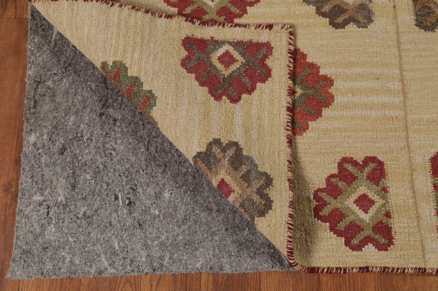 Rug Source Southwestern Style Collection 8x10 Kilim Area Rug, Flatweave/Hand-Woven Beige & Ivories Geometric/All-Over Rug, Oriental Wool Carpet for Bedroom, Living Room, and Dining Room