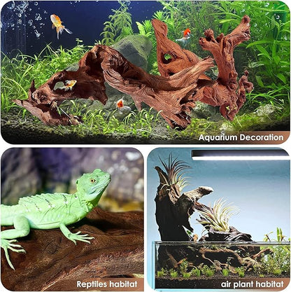 Azil Natural Driftwood 10'' - 15'' Perfect Aquarium Decoration! Ideal for Fish Tanks, Freshwater Aquariums, terrariums, aquascaping, hardscaping,Aquatic Plants.