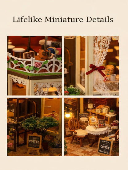 DIY Miniature House Kit:Raya's Time, Parent-Child Craft Fun, Shelf Display with Details (an Afternoon of Quiet time to Yourself)