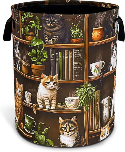 Cute Cat Laundry Basket Bookshelf Animal Oxford Cloth Laundry Hamper Funny