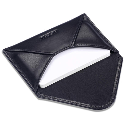HISCOW Envelope Business Card Case with Magnet Closure - Italian Calfskin (Black)