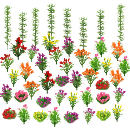 75pcs Model Trees 1.96-4.92" Mixed Diorama Model Tree Colourful Flower Trees Grass Architecture Mini Trees for Crafts Building Model Railway Scenery Landscape Supplies (Style 06)