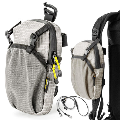 HIKEMAN Backpack Shoulder Strap Pouch - Smartphone Strap Pack,Waterproof Backpack Strap Pocket Attachment Bag for Hikers,Small Crossbody Bag Waist Pack for Sports Hiking Camping(Grey)