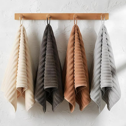 4 Pcs Hand Towel for Bathroom 14 x 30 Inch Neutral Microfiber Quick Dry