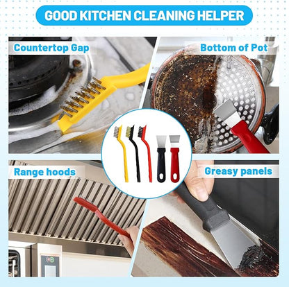 16Pcs Crevice Cleaning Brush Set, Hard Bristle Scrub Brushes Tools
