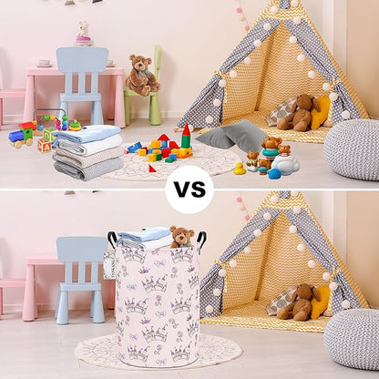 FANKANG Storage Basket, Nursery Hamper Canvas Laundry Basket Foldable
