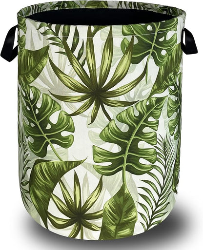 Tropical Leaves Laundry Basket Hawaii Foldable Funny Laundry Hamper Oxford