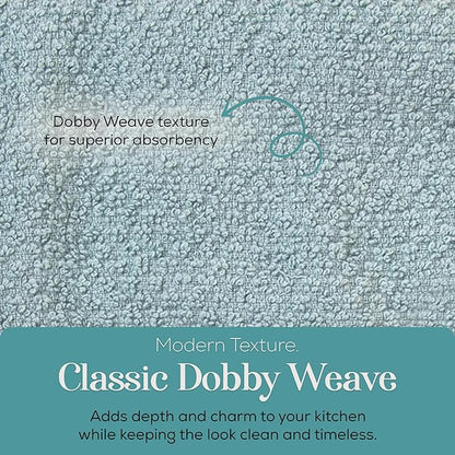 MosJos Kitchen Towels, Cotton Soft Large 18 x 28 Dobby Weave Super Absorbent