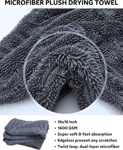 Premium 7PCS Car Wheel Rims Detail Cleaning PRO Wash Kit, Wheel Wash Mitt