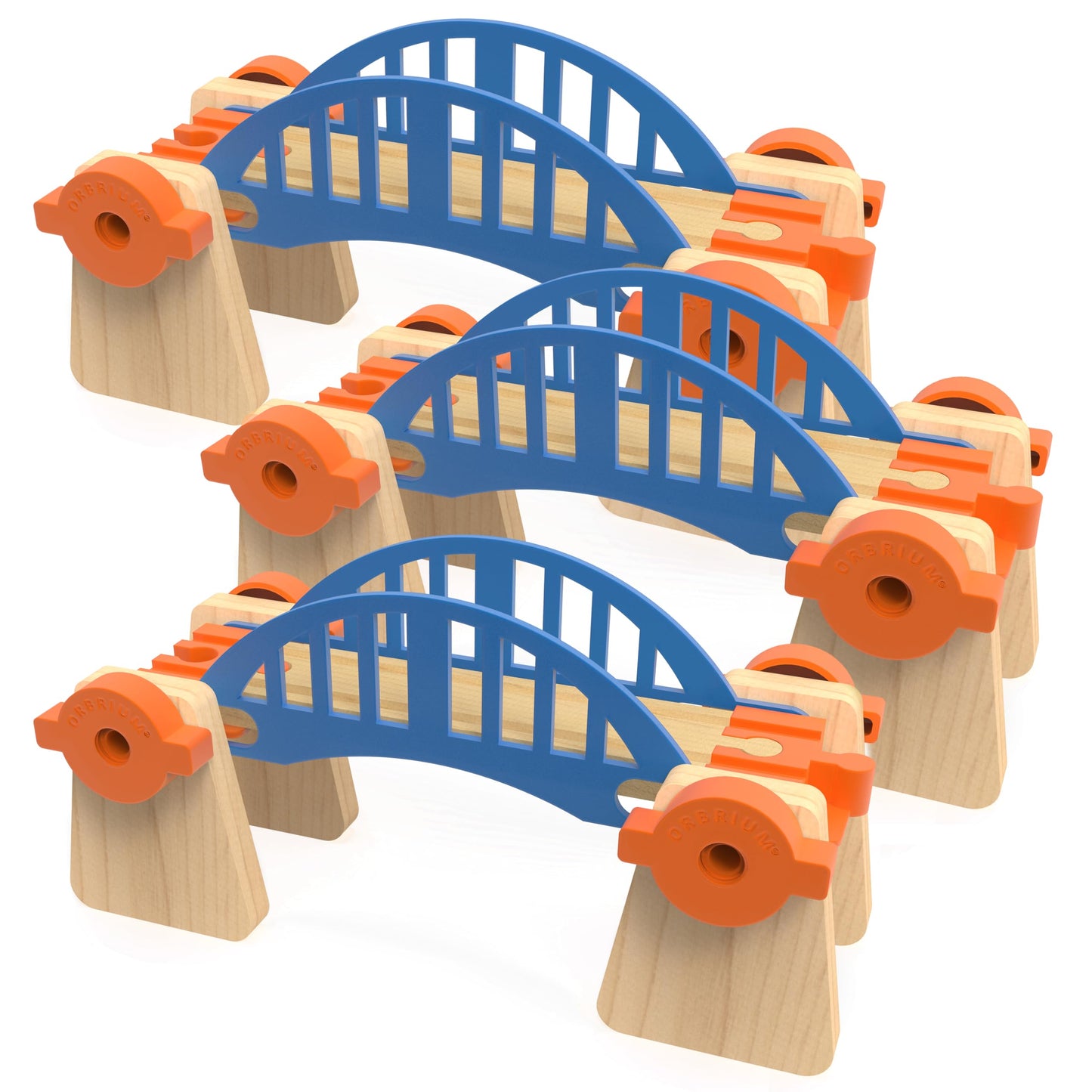 Wooden Train Track Accessories Build & Play Construction Set 90 PCS Ultimate Elevated Railway STEM Toys Track Expansion Pack Ascending Tracks Risers Bridges Tunnel Stop Go Gate Compatible Thomas Brio
