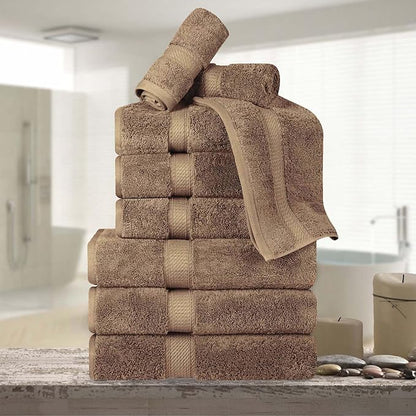 Superior Egyptian Cotton Pile 9 Piece Towel Set, Includes 3 Bath, 3 Hand