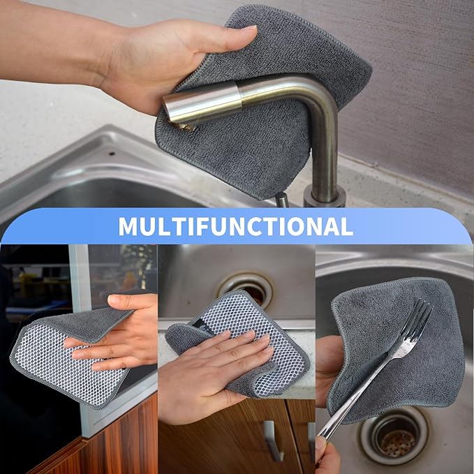 KinHwa Kitchen Washcloths for Dishes Absorbent Microfiber Dish Cloths Quick Dry