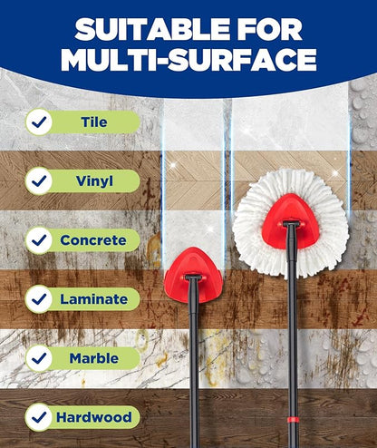 6-in-1 Mop Heads Replacements for O Cedar EasyWring 1 Tank System, Includes 1