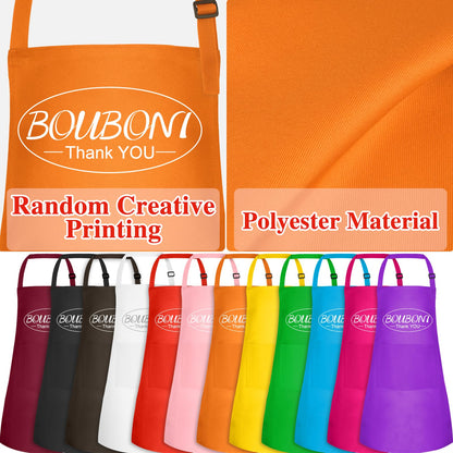 BOUBONI 12 Pack Kids Apron bulk with 2 Pockets Adjustable Chef Art Apron Kids Painting Aprons for Cooking Baking Painting Crafting Grilling Activity（12 Color）
