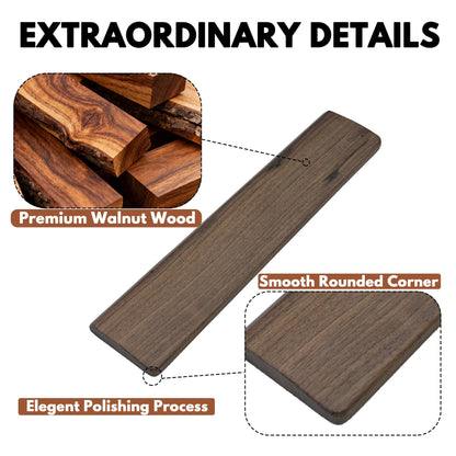 HAUSMODA Walnut Wooden Wrist Rest for Full Size Keyboard, Ergonomic Solid Wood Hand Rest with Non-Slip Base, Stain Resistant Palm Support for Typing & Gaming (17.3" L)