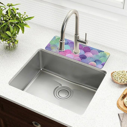 Kitchen Sink Splash Guard 2 PCS 14.7 Inch Sink Faucet Mat Splash Guard