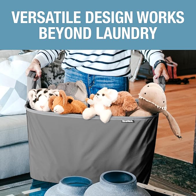 CleverMade Collapsible Laundry Basket 2 Pack – 60L Foldable Clothes Hamper