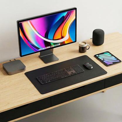 Fenge Monitor Stand 31.5 Inch Computer Monitor Riser for Desk, Water Resistant Desk Pad with Anti-Slip Cork Base