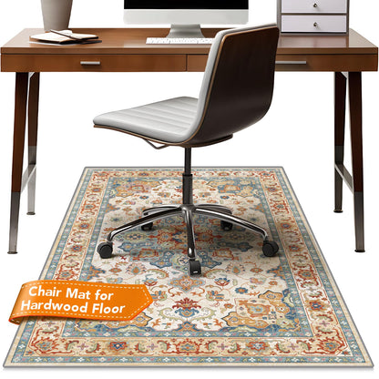 Office Chair Mat for Hardwood Floors - 48X35.5” Desk Chair Mat for Rolling Chair, Under Desk Rug Protects Hard Floors from Damage, Low Pile Floor Protector for Rolling Chair, Non-Slip