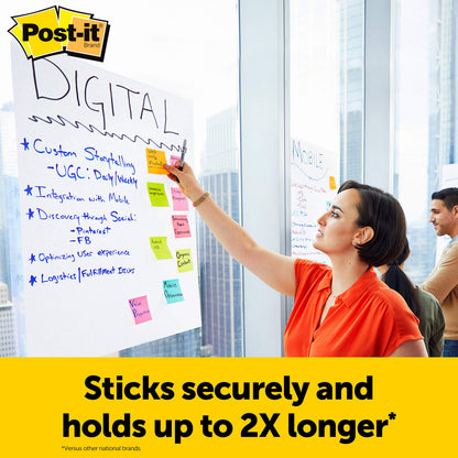 Post-it Meeting Chart, 20 x 23 Inches, 20 Sheets Per Pad, 1 Pad, Portable, White, Primary Ruled Lines, Premium Self Stick Flip Chart Paper, Great for Teachers and Students, Built-in Easel Stand