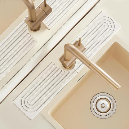 U Shape Sink Draining Mat Behind Faucet, Super Absorbent Diatomite Fast Drying