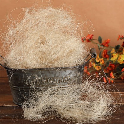 Vincreem 1.1 lb Natural Sisal Fiber for Crafts Box Filling, Decorative Basket Filler, Nest for Birds and Pets, Moss for Indoor Potted Plants, DIY Crafts Gift Box Vase Filling(Beige)