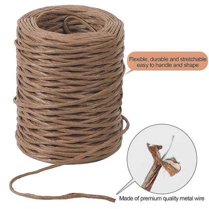 ZOENHOU 4 Rolls 14 Gauge 656Ft Floral Bind Wire, Waterproof Rustic Vine Metal Wire, Binding Paper Twine for Wedding Flower Bouquets, Artificial Flower Making, DIY Projects