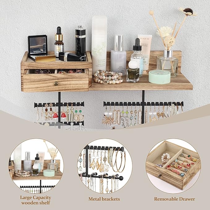 VINAEMO Jewelry Organizer Hanging Wall Mounted Jewelry Holder