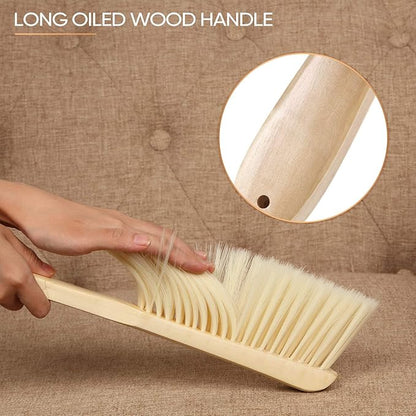 Patelai 2 Pieces Wooden Bench Brushes Fireplace Brush Natural Fiber Bench Soft