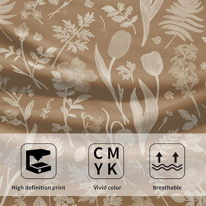 Brown Spring Floral Hand Towels