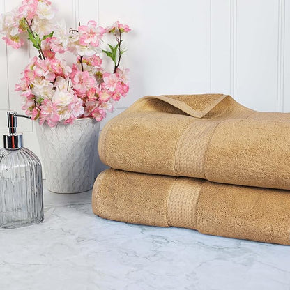 SUPERIOR Egyptian Cotton Pile Bath Sheet Set of 2, Ultra Soft Luxury Towels