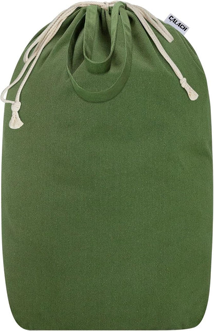 Canvas Laundry Bags with Handles & Square Base 13.8"Lx13.8"Wx27.6"H, Large