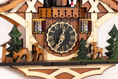 Cuckoopro Cuckoo Clock, Black Forest Style Wooden Pendulum Quartz Wall Clock, Volume Control, Night Silent, Gift Package, Professional Service
