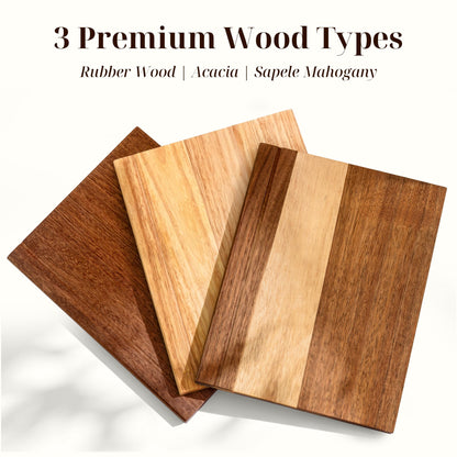 Book Cutting Board Set with Wooden Stand-Wooden Kitchen Cutting Boards That Look Like Books for Vegetables Cheese Meat,3pcs Chopping Board Gift Set for Home Cooks & Kitchen Decor