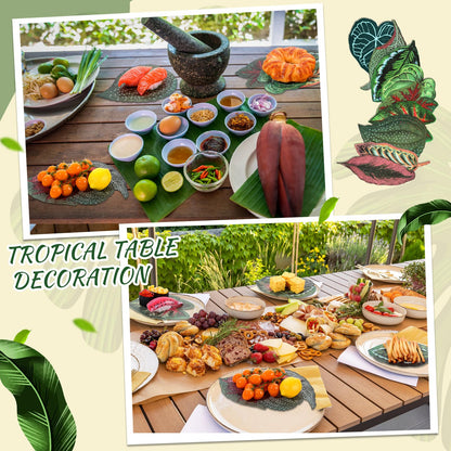 Gersoniel 180 Pcs Parchment Paper Leaves, 8.66 in Charcuterie Board Tropical Parchment Paper Leaves Cheese Decorative Parchment for Table Festival Tropical Party Serving