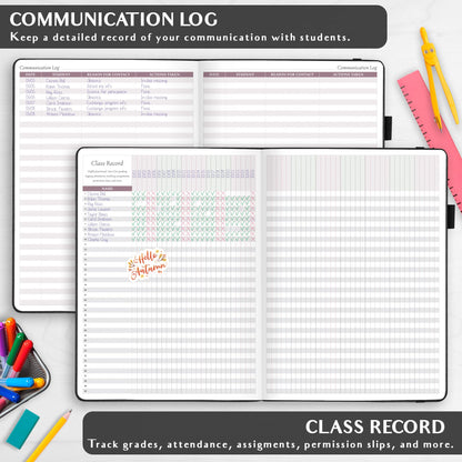 Legend Teacher Planner – Undated Lesson Plan Book for Teachers with Weekly & Monthly Calendars - Classroom Organization & School Year Planner – 8.5”x11.5” Hardcover (Black Debossed)
