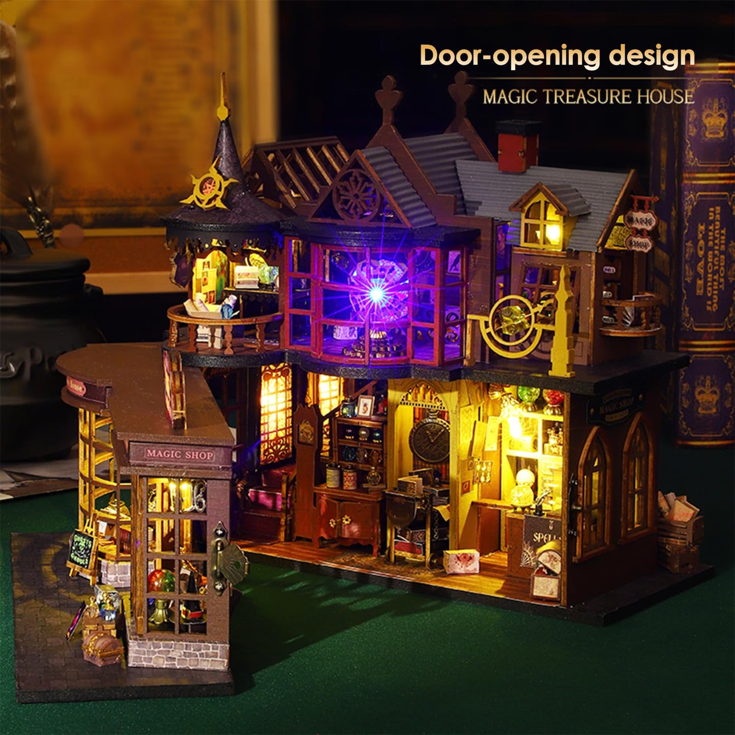 Foyucool Miniature House Kit, Tiny House Kit with Light, DIY Mini House Building Kits for Adults to Building, Unique Gift for Birthday Christmas, Treasure House