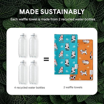 RECYCO Waffle Kitchen Towel Set of 2