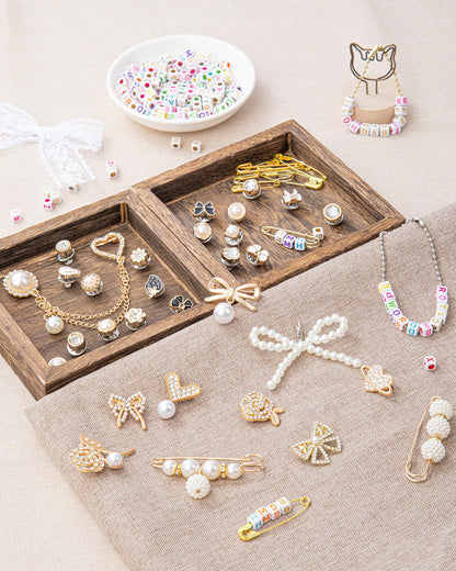 RQAYE 410pcs Shoe Charms for Sneakers & Accessories - DIY Shoe Lace Pearl Rhinestone Brooches and Pins for Women,Junk Socks Charms Kit and Satin Cute Shoelace Accessories