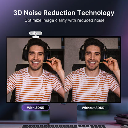 NexiGo N660P Pro 4K Webcam with Distortion-Free Lens, 1080p 60 fps Autofocus USB Streaming Camera, 3DNR, Noise-Canceling Mics & Privacy Cover, Web Cam for Gaming/Live Streaming/PC/Mac/Switch 2, White