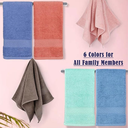 Cleanbear Cotton Hand Towel Set 6-Pack Ultra Soft Hand Towels