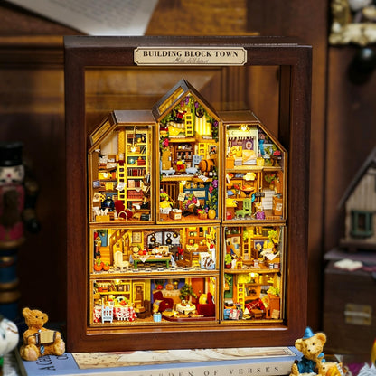 DIY Miniature House Kit, CUTEROOM Mini House Kit for Adult to Build, Wooden Dollhouse Making Kit with Furniture, Christmas Birthday Gifts