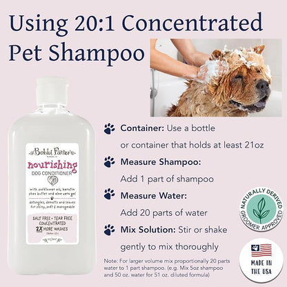 Bobbi Panter Nourishing Dog Conditioner Safflower Oil, Keratin, Shea Butter & Aloe Vera – Detangling Natural Formula for Soft, Smooth & Manageable Coat, 10:1 Concentrate, 14 oz (Case of 12)
