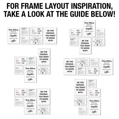 Inspirational Wall Decor for Office Teamwork Wall Art Motivational Posters Set of 6 Framed Modern Office Team Canvas Artwork, Team Gifts